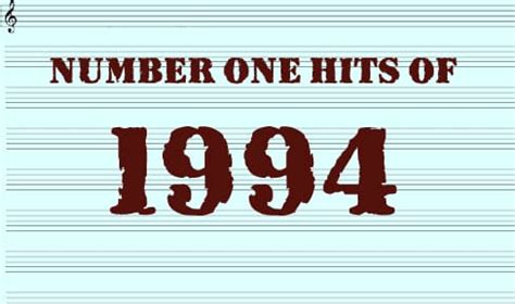 One Hit Wonders. . Number one song in 1994